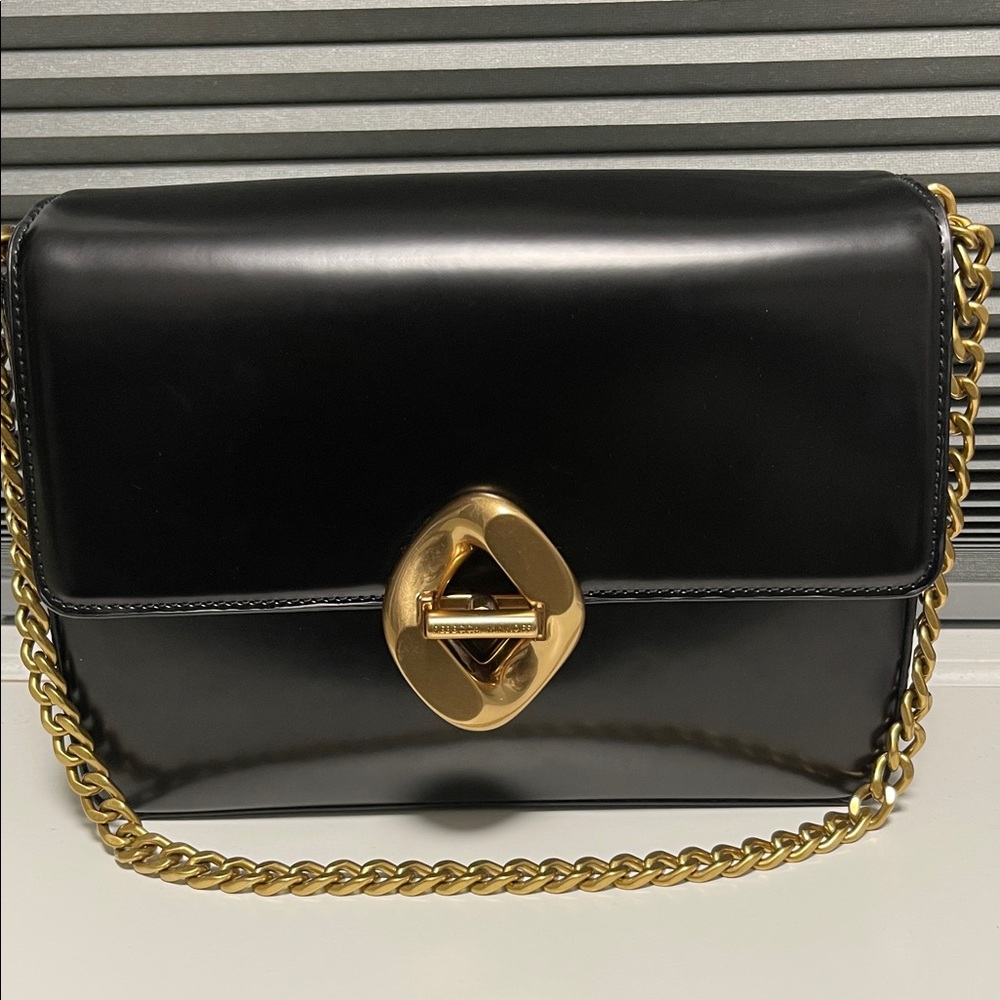 Rebecca Minkoff G Shoulder Bag Black with Gold Chain